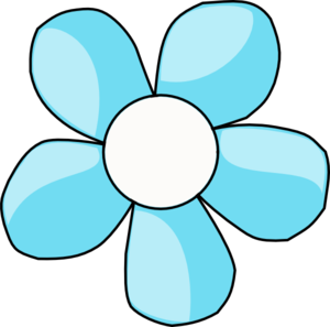 Turquoise Flower White Center Clip Art