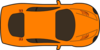 Orange Car - Top View Clip Art