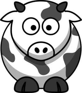 Cartoon Cow Outline Clip Art