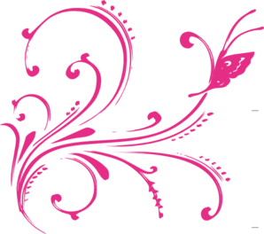 Pink Swirl Butterfly Clip Art