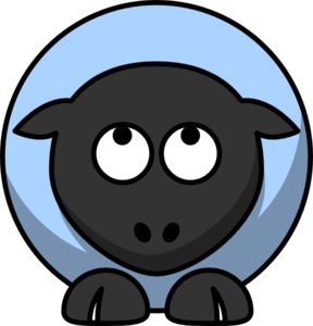 Sheep Looking Up Baby Blue Clip Art