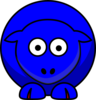Sheep Looking Straight Blue With Red Toes Clip Art
