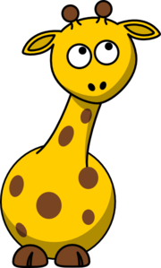 Cartoon Giraffe Looking Up Turned Clip Art