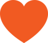 Orange Heart Clip Art