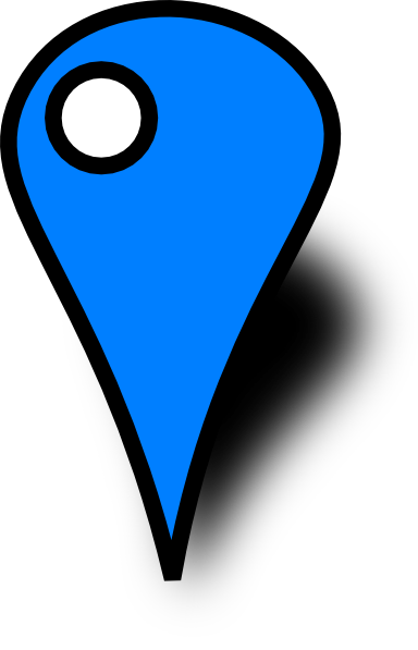 Blue Map Pin With White Dot Clip Art at Clker.com - vector clip art