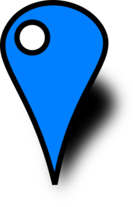 Blue Map Pin With White Dot Clip Art
