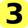 Yellow Rounded Number 3 Clip Art