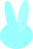 Ice Blue Bunny Head Clip Art