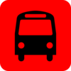 Bus Station Icon Black Red Clip Art