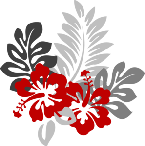 Right Red And Grey Hibiscus Clip Art