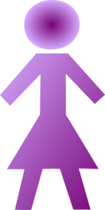 Purple Female Stick Figure Clip Art