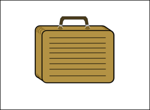 Lined Suitcase With White Background Clip Art