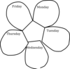 Days Of Week Flower Petals Clip Art