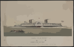 The Great American Steamer, General Washington, The Largest Boat In The World To Be Built And Run On The New National Line, Between New York And Albany  / Drawn On Stone By C. Parsons ; Invented, Designed, And Drawn By Darius Davison, New York. Clip Art