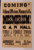 Coming! Aitken & Watson Mesmeric Co. Will Commence A Series Of Entertainments In Mesmerism! To Be Held In G.a.r. Hall, Attleboro, Mass. On Tuesday & Wednesday Evenings, April 28 & 29, 1885. Clip Art