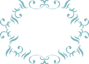 Blue Ornamental Swirl Border Clip Art