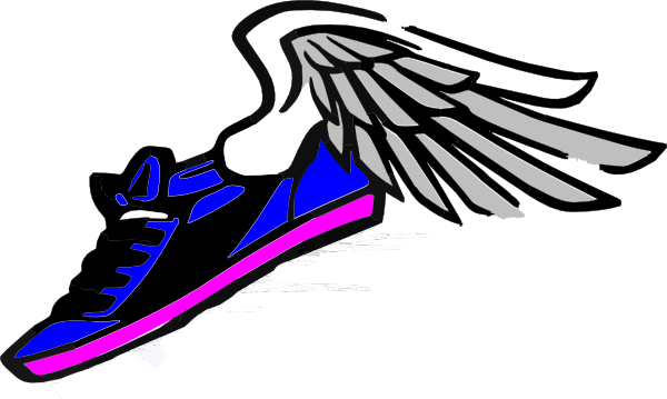 Running Shoe With Wings Blue Pink Clip Art at Clker.com - vector clip ...