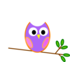 Pinkish Purple Owl Clip Art