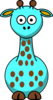 Light Blue Giraffe With 18 Dots Clip Art