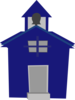 Blue Schoolhouse Clip Art