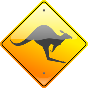 Kangaroo Sign Grey Clip Art