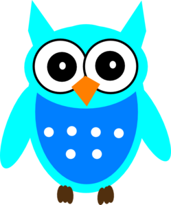 Cute Blue Owl Clip Art