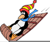Penguin Sledding Clipart Image