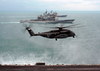 An Mh-53e Sea Dragon Assigned To The Blackhawks Of Helicopter Mine Countermeasures Squadron One Five (hm-15) Lands On The Flight Deck Aboard Uss Enterprise (cvn 65), Image