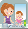 Free Washing Dishes Clipart Image