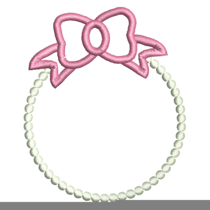 Pearl Necklace Bow Clipart Image