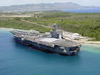 The Aircraft Carrier Uss Carl Vinson (cvn 70) Pier Side In Apra Harbor, Guam Image