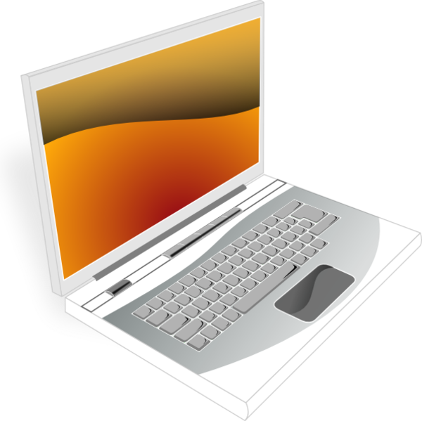 Laptop White Orange | Free Images at Clker.com - vector clip art online ...