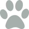 Grey Paw Print Clip Art