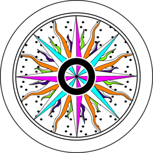 Colorful Compass Rose Clip Art