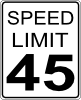 45mph Speed Limit Road Sign Clip Art