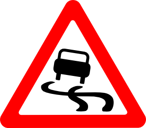 Slippery Road Sign 2 Clip Art
