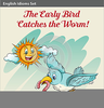 Bird Catching Worm Clipart Image