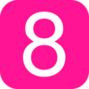 Red, Rounded, Square With Number 8 Clip Art