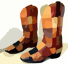 Patchwork Boots Clip Art