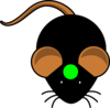 Black Mouse W/ Green Circle Clip Art