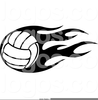 Flaming Volleyball Free Clipart Image