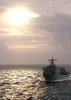 The Dock Landing Ship Uss Whidbey Island (lsd 41) Is Shown Underway. Image