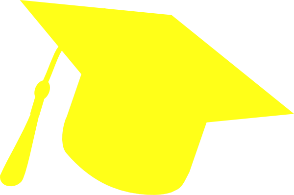 Graduation Hat Silhouette Yellow Clip Art at Clker.com - vector clip
