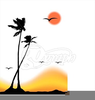 Palm Tree On Beach Clipart Image
