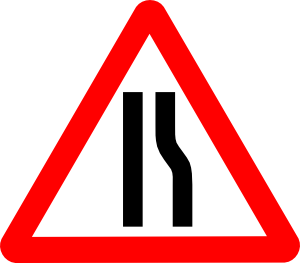 Road Narrows Sign Clip Art