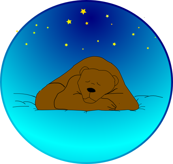 Sleeping Bear Under Stars | Circle Clip Art at Clker.com - vector clip