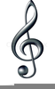 Treble Clef On Staff Clipart Image