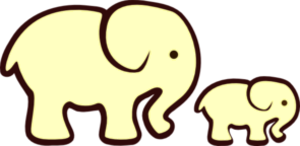 Yellow Elephant Mom Baby Image