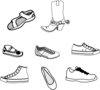 Eight Shoe Outlines Clip Art