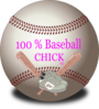 100% Baseball Chick Clip Art